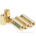 Brass long coupling round hexagon nuts